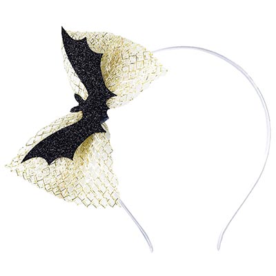 Вечеринка Хэллоуин Ободок Мышь летучая черная блеск 1501-6356