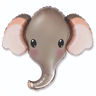 Шарики из фольги Шар фигура Голова Слона серая