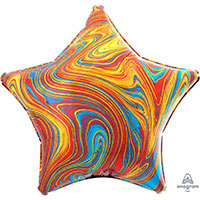 Шар 45см Звезда Мрамор Colorful