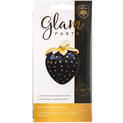 Шарики из фольги Шар фигура GLAM Клубника черная
