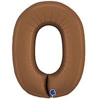 Шар цифра "0" Сатин Шоколад 102см
