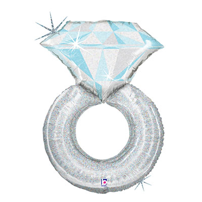 Шарики из фольги Шар фигура Кольцо с бриллиантом голограф