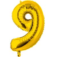 Шар цифра "9", 66см Gold