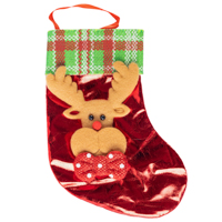 Новый год Носок для подарка Олень текстильный 1501-6715