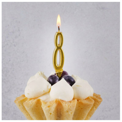 Свечи-цифры Свеча-цифра "8" Элегант Золото 5см