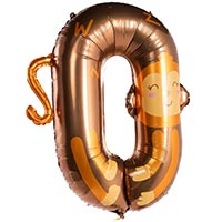 Цифры и числа Шар цифра &quot;0&quot; 96см Зоопарк Обезьяна 1207-5569