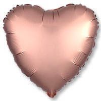 Розовое Золото Шар СЕРДЦЕ 45см Сатин Rose Copper 1204-0636