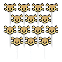 Пика для канапе Череп блеск, 36 шт