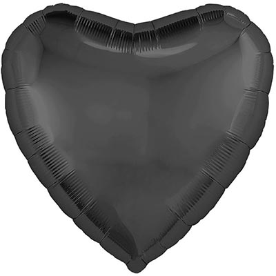 Шарики из фольги Шар сердце 45см Графит
