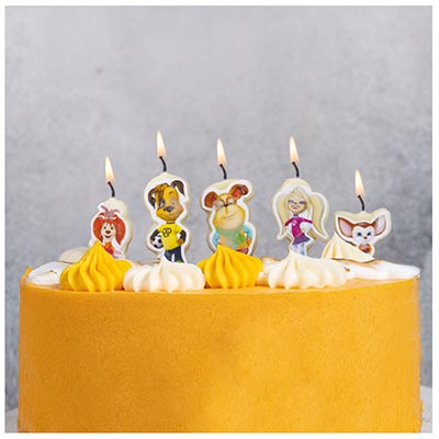 Свечи для торта Свечи на пиках Барбоскины, 5 штук
