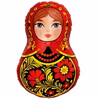 Русский стиль ШАР ФИГУРА Матрешка Золотая роспись 1207-6717