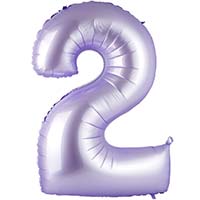 Шар цифра "2", 102см Сатин Lilac