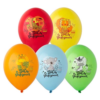 Шарики из латекса Шар 36см ДР Животные Тропические