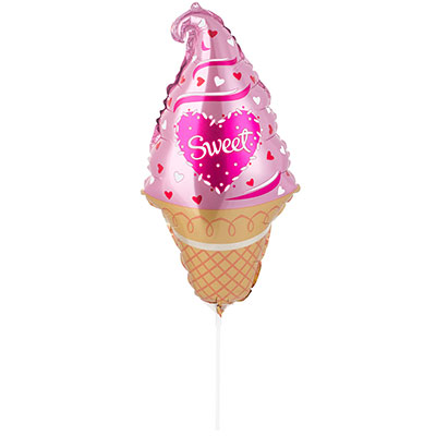 Шарики из фольги Шар мини фируга Мороженое рожок розовый