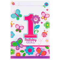 Пакеты для подарков 1-й ДР Девочка, 8 шт