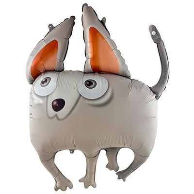 Собачки Шар фигура Собака ушастая серая 97см 1207-6238