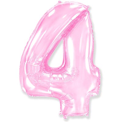 Шарики из фольги Шар цифра "4", 101см Pink