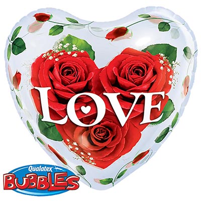 Bubble Шар BUBBLE СЕРДЦЕ 56см Розы