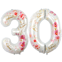 Шары цифры "30", Орхидеи, 100см
