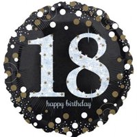 Шар 45см Sparkling Birthday 18 gold