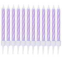 Фиолетовая Свечи Спирали с подст Фиолет 6см 12шт 1502-6786