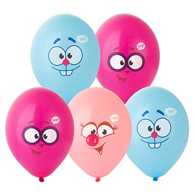Шарики из латекса Шары с рисунком 36см Смешарики Улыбки