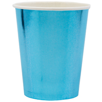 Стаканы блестящие голубые, 6 штук