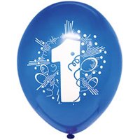 Шары с рисунком цифра "1" 30см, 5шт