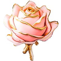 Цветы Любимым Шар фигура GLAM Роза объемная розовая 1207-6581