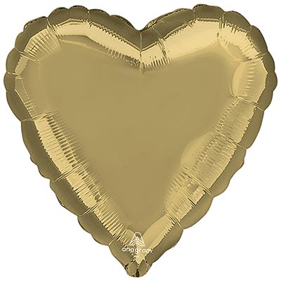 Шарики из фольги Шар Сердце 45см Металлик White Gold