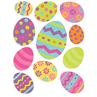  Наклейки на окно Яйцо Пасхаль блеск 11шт 1507-1341