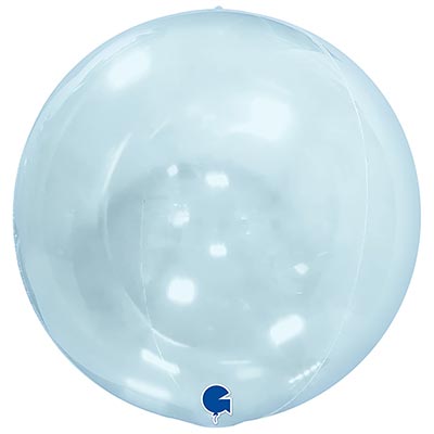 Шарики из фольги Шар 38см Bubble голубой Кристалл Blue