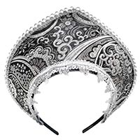 Новый год Кокошник-Ободок Узор черный 1501-6467