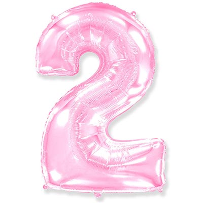 Шарики из фольги Шар цифра "2", 101см Pink
