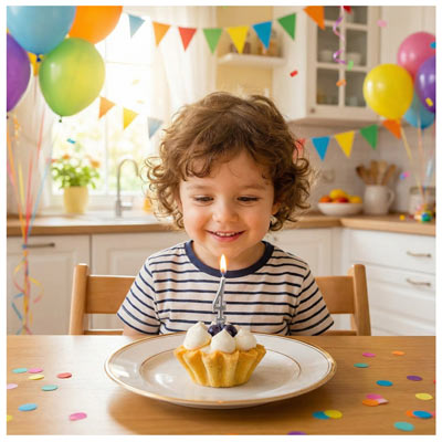 Свечи-цифры Свеча-цифра "4" Элегант Серебро 5см