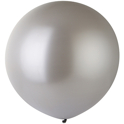Большой шар 100см 38 мет серебряный