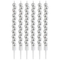 Свечи Пузыри серебро 12см 6шт