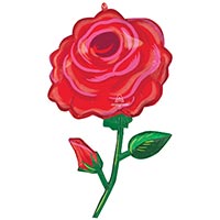 Цветы Любимым Шар фигура Роза, алое сияние 1207-6737
