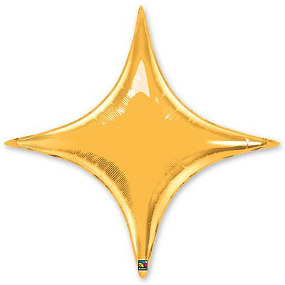 Шарики из фольги Шарик 101см звезда 4х-конечная Gold