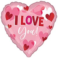 Шар джамбо ILY Сердца парящие 71см