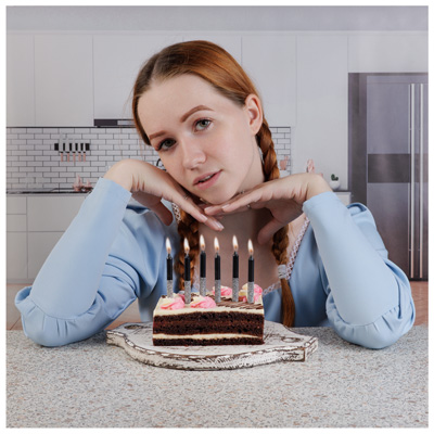 Свечи для торта Свечи Черные Глиттер серебряный 8см 6шт