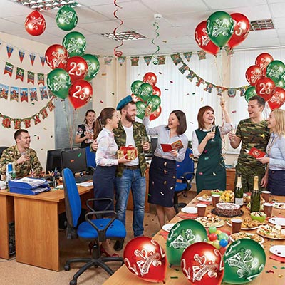 Наборы в упаковках Шарики 23 Февраля 5 шт