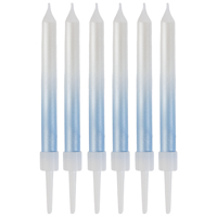 Голубая Свечи Градиент бел/голуб перлам 8см 6шт 1502-6731