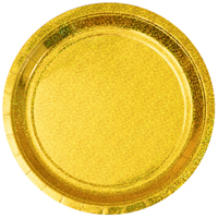 Золотая Тарелки золотые голография 23см 6шт 1502-6698