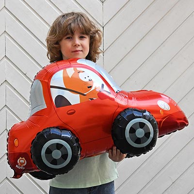 Шарики из фольги Шар фигура под воздух Котэ в машине