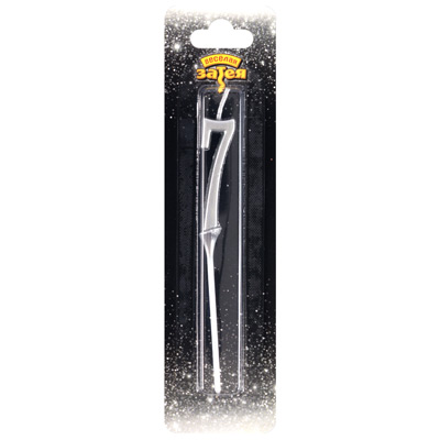 Свечи-цифры Свеча-цифра "7" Элегант Серебро 5см