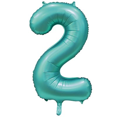 Шар цифра "2", 101см Сатин Teal