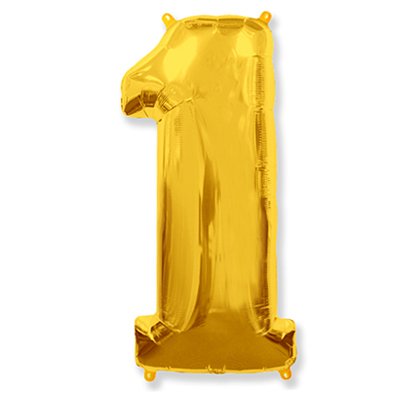 Шарики из фольги Шарик цифра "1", 101см Gold