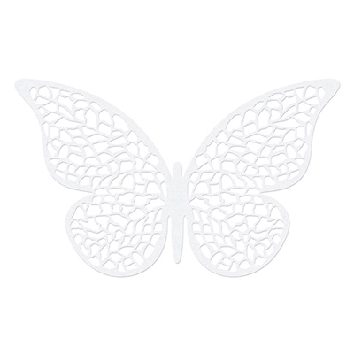 Декор бумажный Бабочки резные белые 6 см