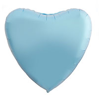 Шар сердце 45см Пастель Cool Blue